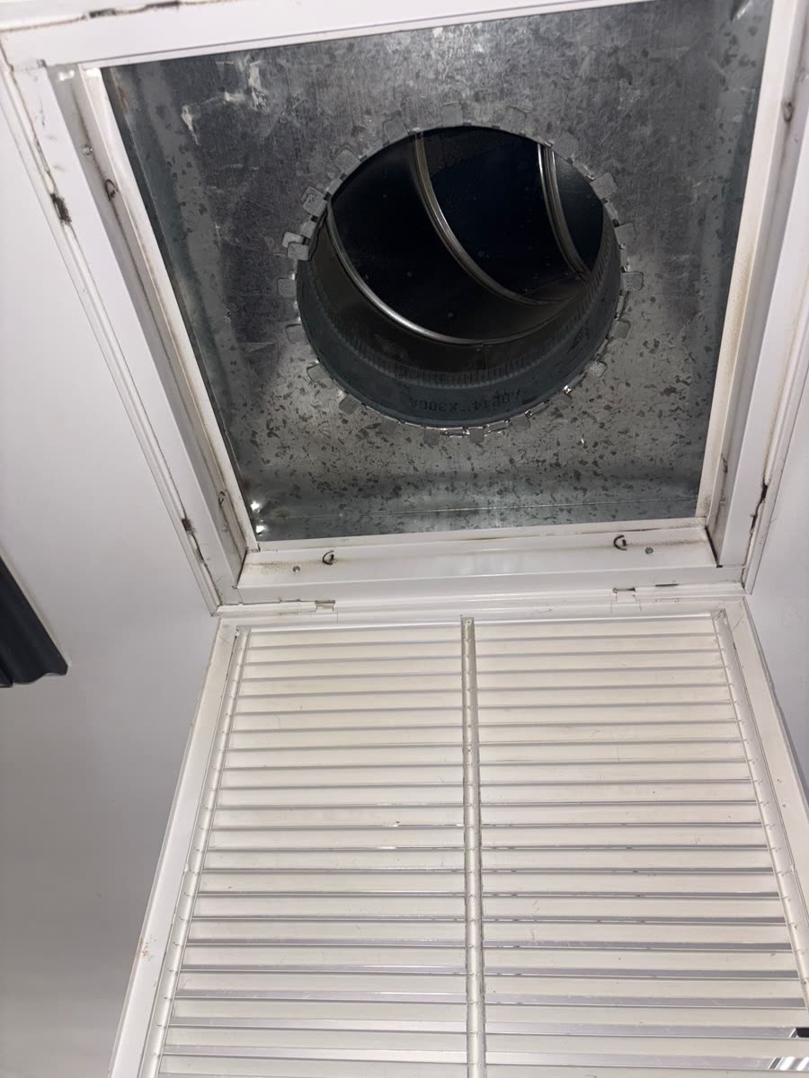 Clean air duct box and register after cleaning